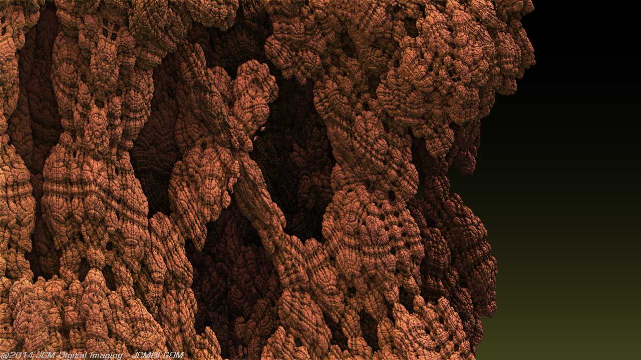 Still image from JCMDI's FOSSIL fractal animation created with Mandelbulb 3D